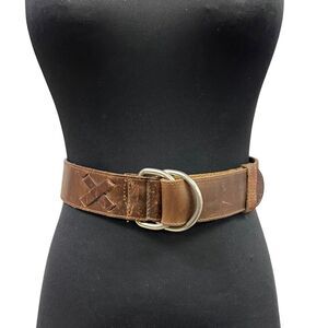 Eddie Bauer Brown Leather Belt Size M Made in the USA